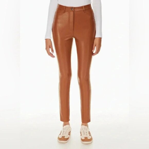 Aritzia Wilfred Free Charm Pant High waisted Vegan Leather legging Skinny ankle - Picture 1 of 13